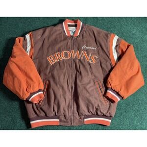 Vintage 90's Mirage Cleveland Browns 1964 Throwback NFL Varsity‎ Jacket XL Rare